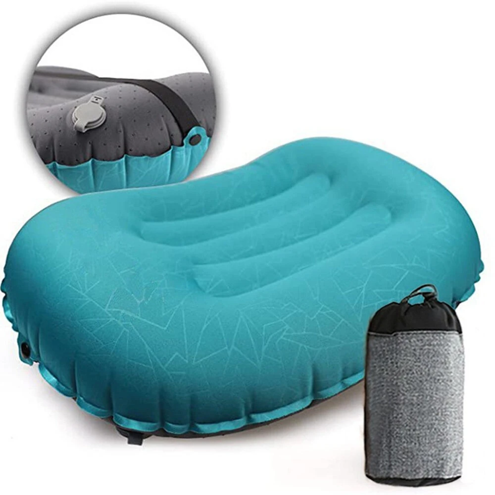 (image for) IPRee Ultralight Portable Inflatable Camping Travel Pillow Compact Ergonomic Inflating Pillows for Neck Lumbar Support Camp Hiking Equipment